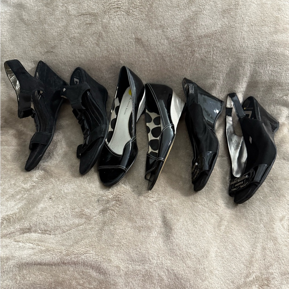 Anne Klein Black Shoes Collection 3 Pair Sz 9 - Picture 4 of 8